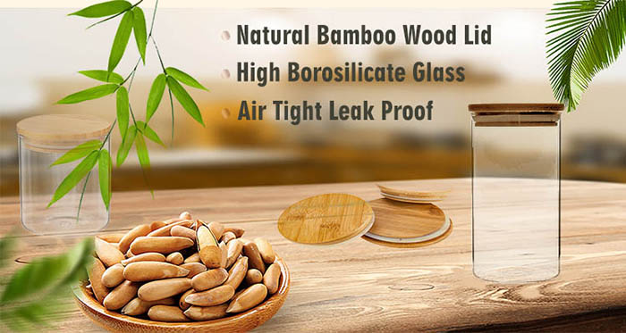Bamboo Lid Glass Jar