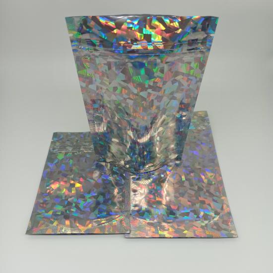4 * 5 inch 3,5 g holografische driehoek CR rits mylar tas
