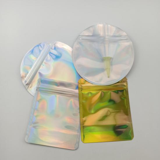 4 * 5 inch 3,5 g holografische zilveren kleur CR reguliere mylar-tas met rits