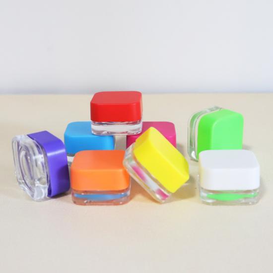 5 ml 7 ml 9 ml doorzichtige vierkante glazen concentraatcontainers potten met kindveilige deksel