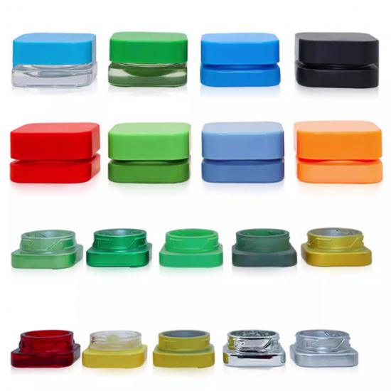 5 ml 7 ml 9 ml doorzichtige vierkante glazen concentraatcontainers potten met kindveilige deksel