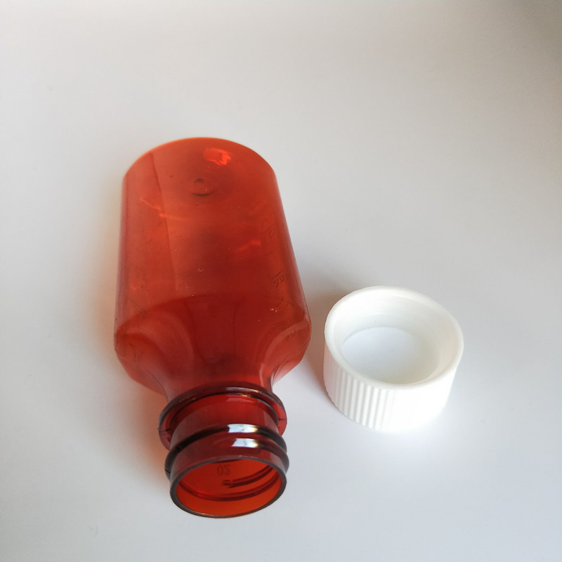2oz 60ml medicijn huisdier vloeibare ovale fles met kindveilige dop