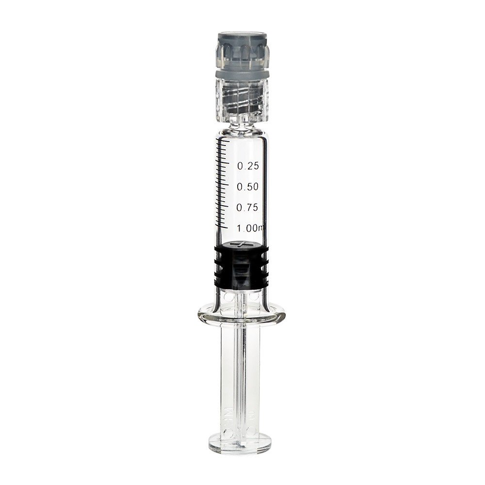 Groothandel 1 ml borosilicaat voorgevulde luer-lock glazen spuit