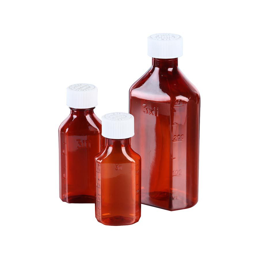 Huisdier Vloeibare Geneeskunde Fles Container Kindveilige Ovale Hoestsiroop Fles 4oz Vitamine Fles